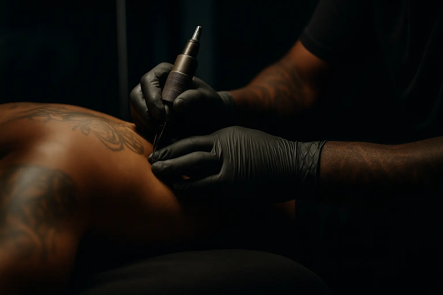 Tattoo artist at work